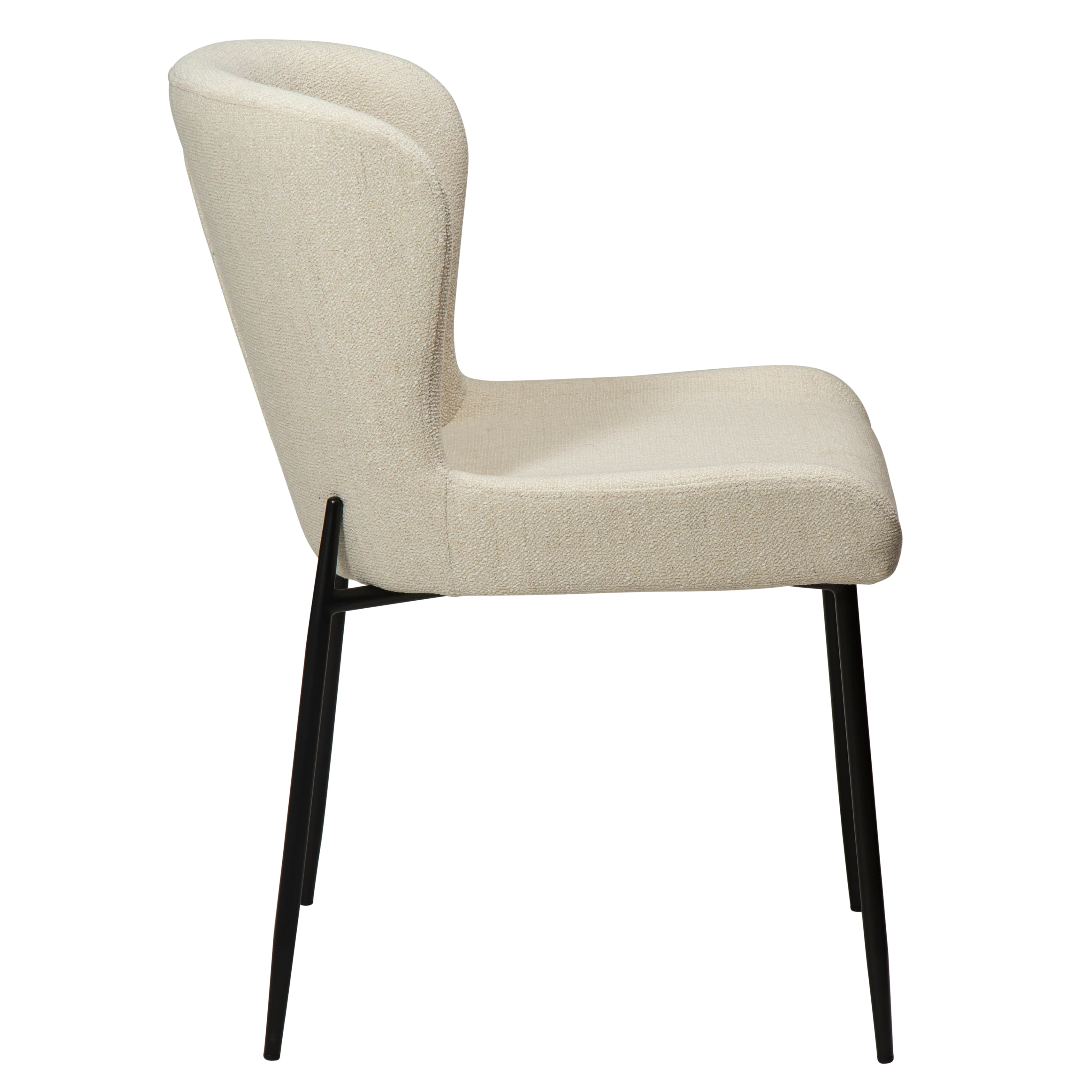 Glam Esszimmerstuhl Boucle Hellbeige/Schwarz