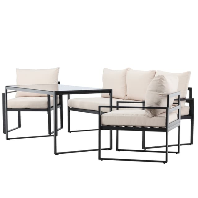 Catania Loungeset Black/Beige
