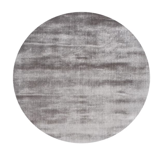 Lucens Round Viscose Rug Silver Ø200
