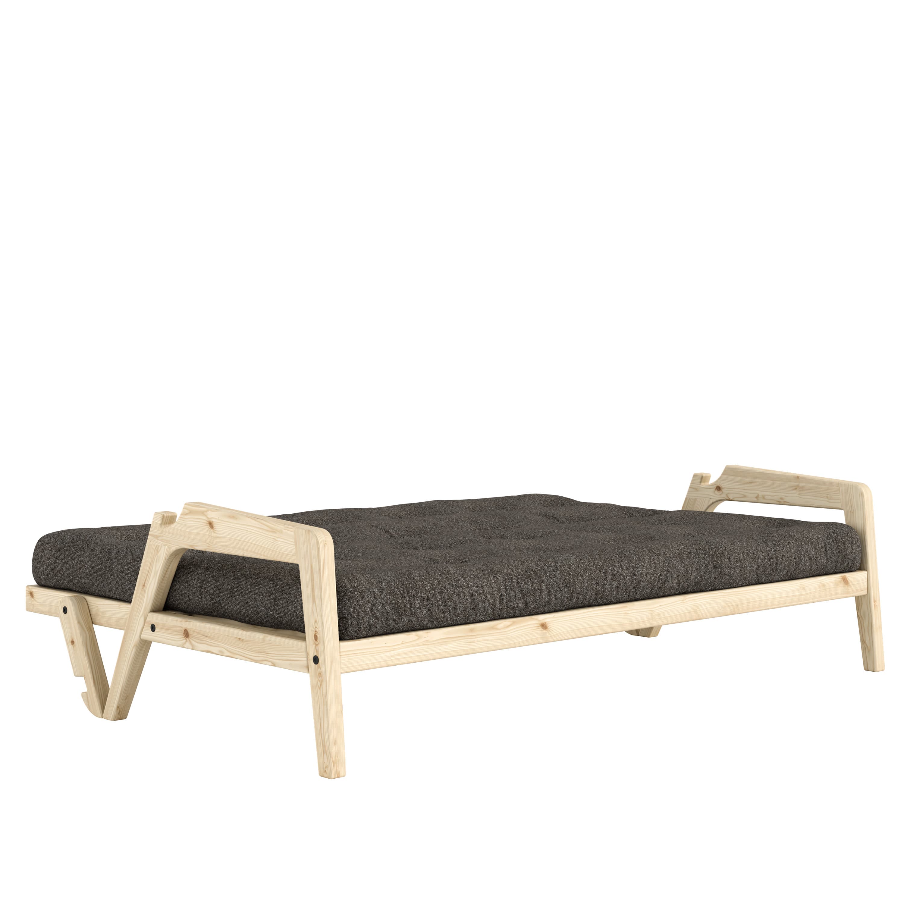 Grab Sofa Bed Clear Lacquered/Mellow Brown 204cm