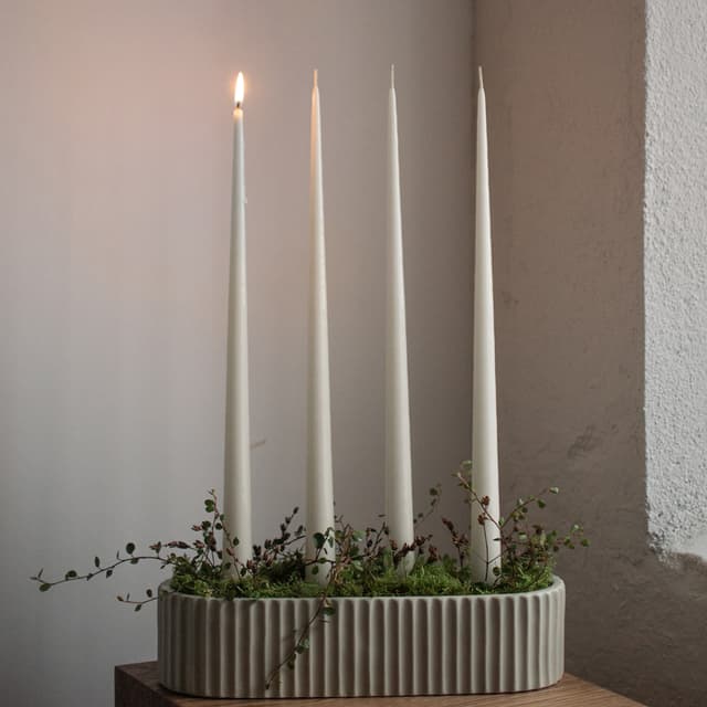 Stripe Advent Candle Holder Sandy Mole
