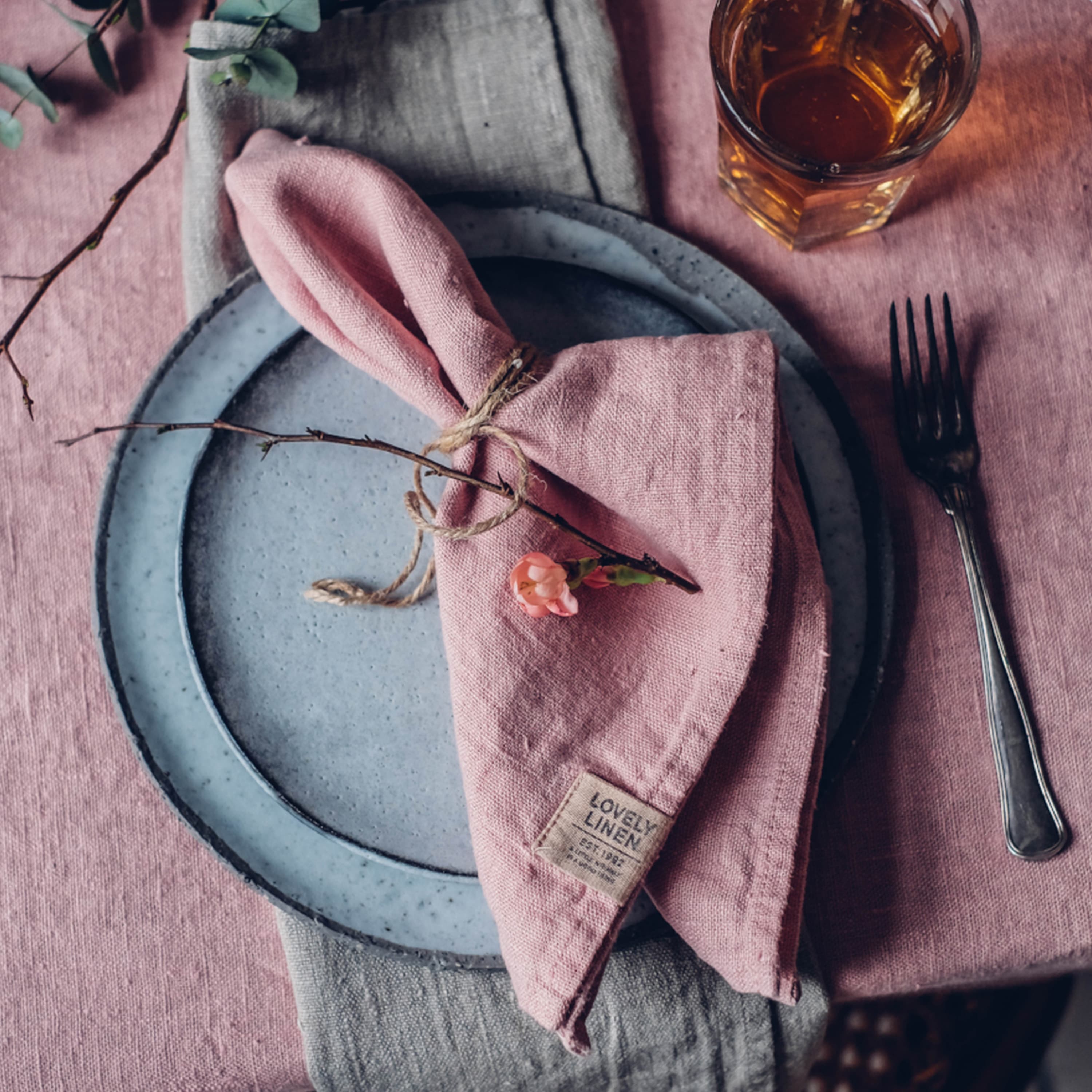 Lovely Serviette Leinen Dunkelgrau 4er-Pack