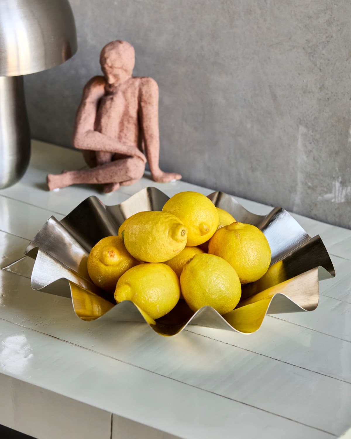 Flood Schale Brushed silver finish 35cm