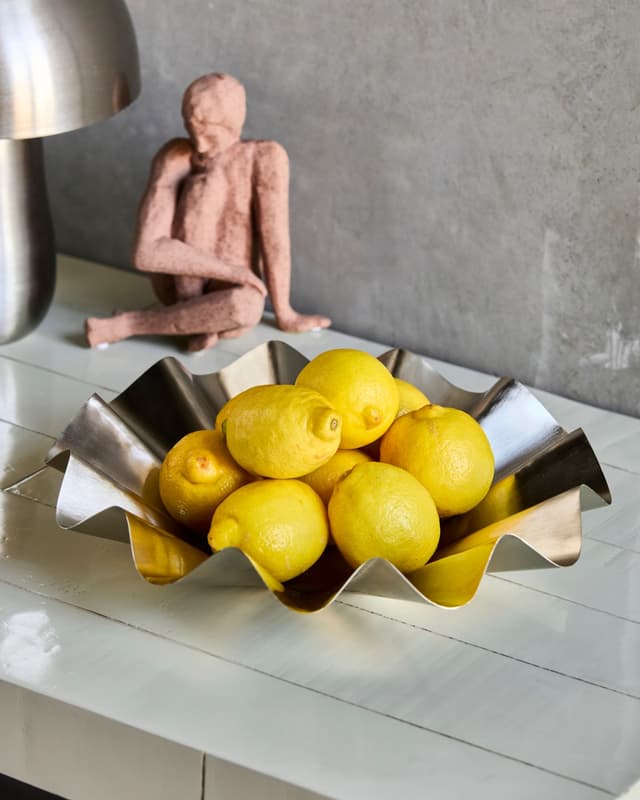 Flood Schale Brushed silver finish 35cm