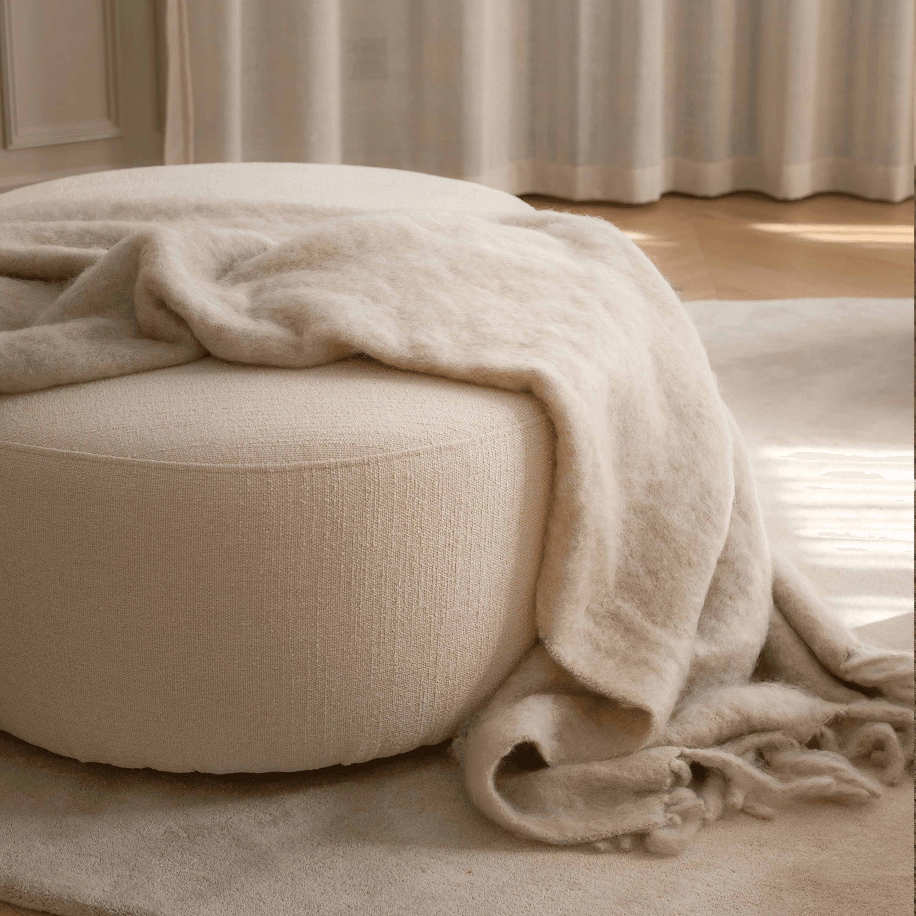 Luxury Kid Mohair Decke Light Taupe