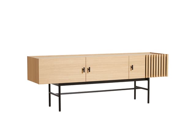 Array Low Sideboard White Oak/Black 150cm