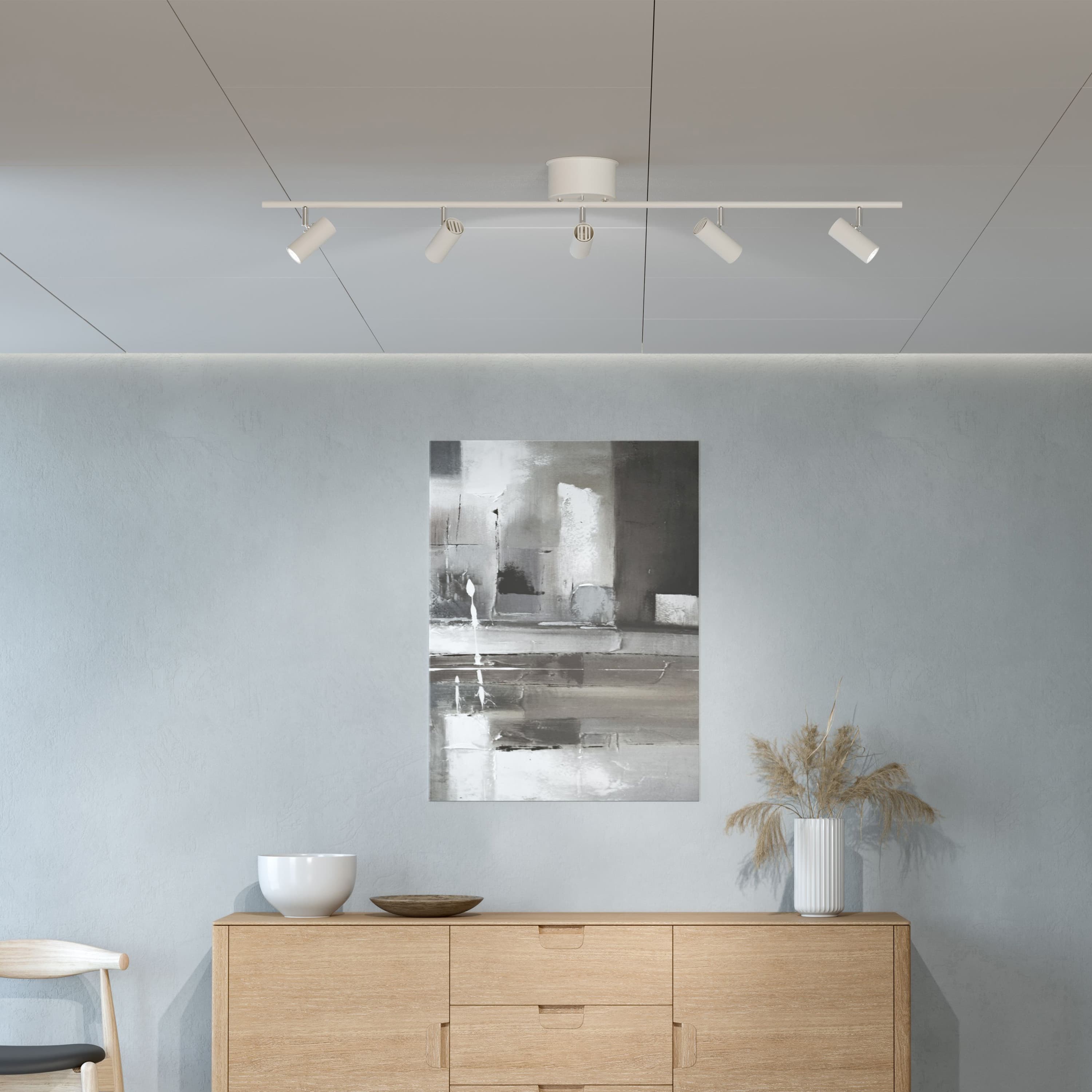 Cato Rail 5 spotlight LED Ceiling Lamp Brass