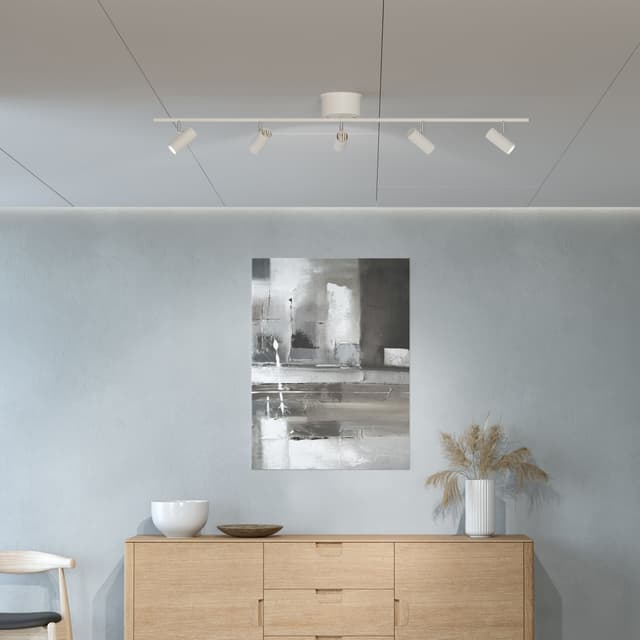 Cato Rail 5 spotlight LED Ceiling Lamp White