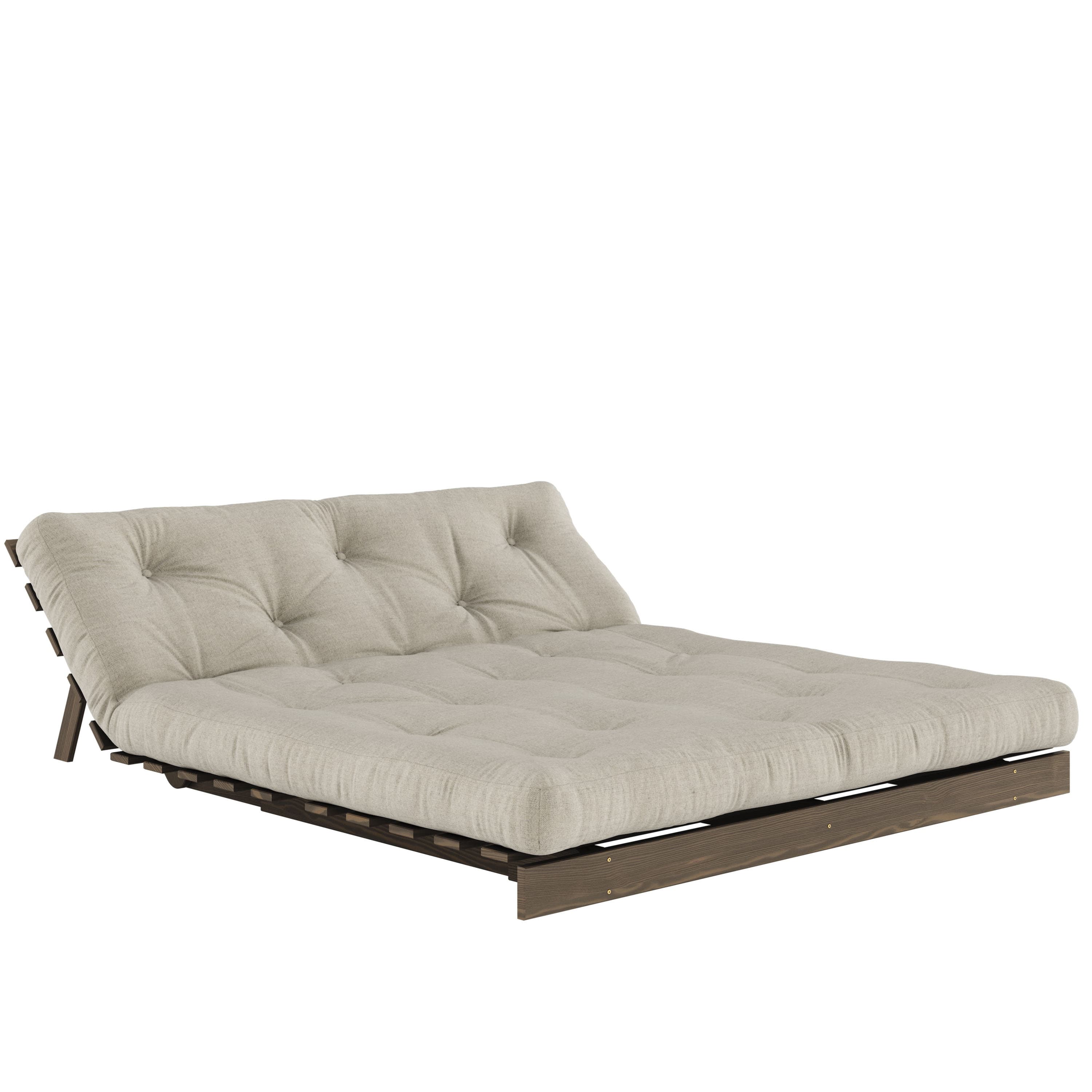 Roots Schlafsofa Braun/Leinen 160cm