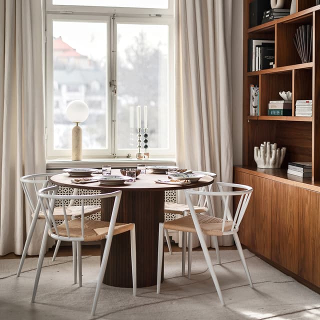 Adele Dining Table Brown Stained Ø120