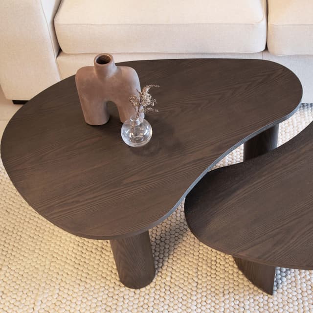 Carolin Nest of tables Dark Brown Set of 2