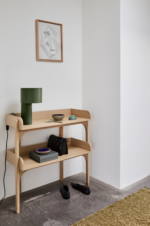 Utility Console Table White Oak