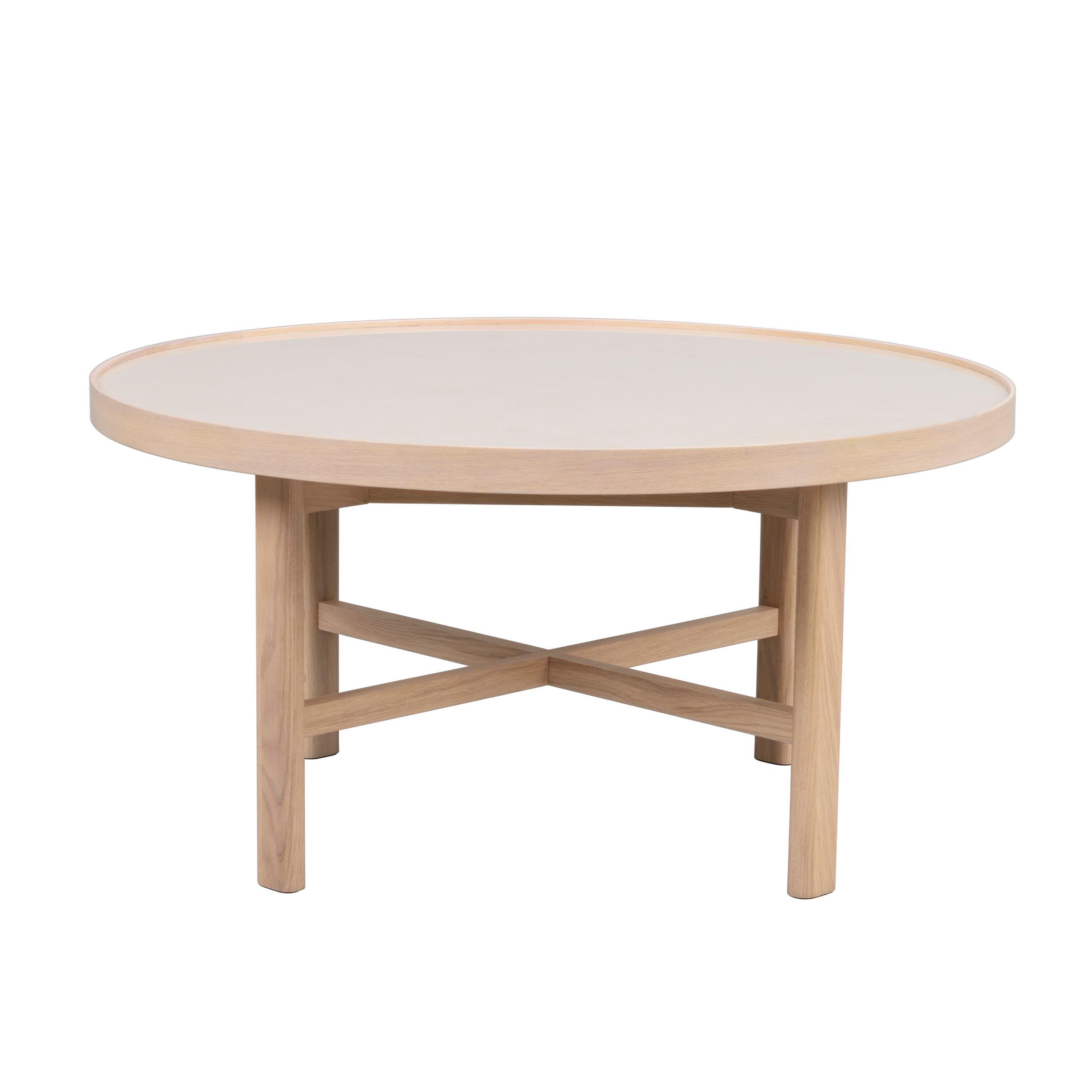 Marsden Coffee Table Beige/White Washed Ø90