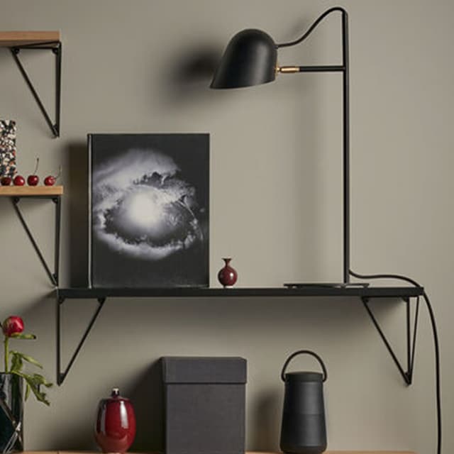 Pythagoras Shelf Black 20x80cm