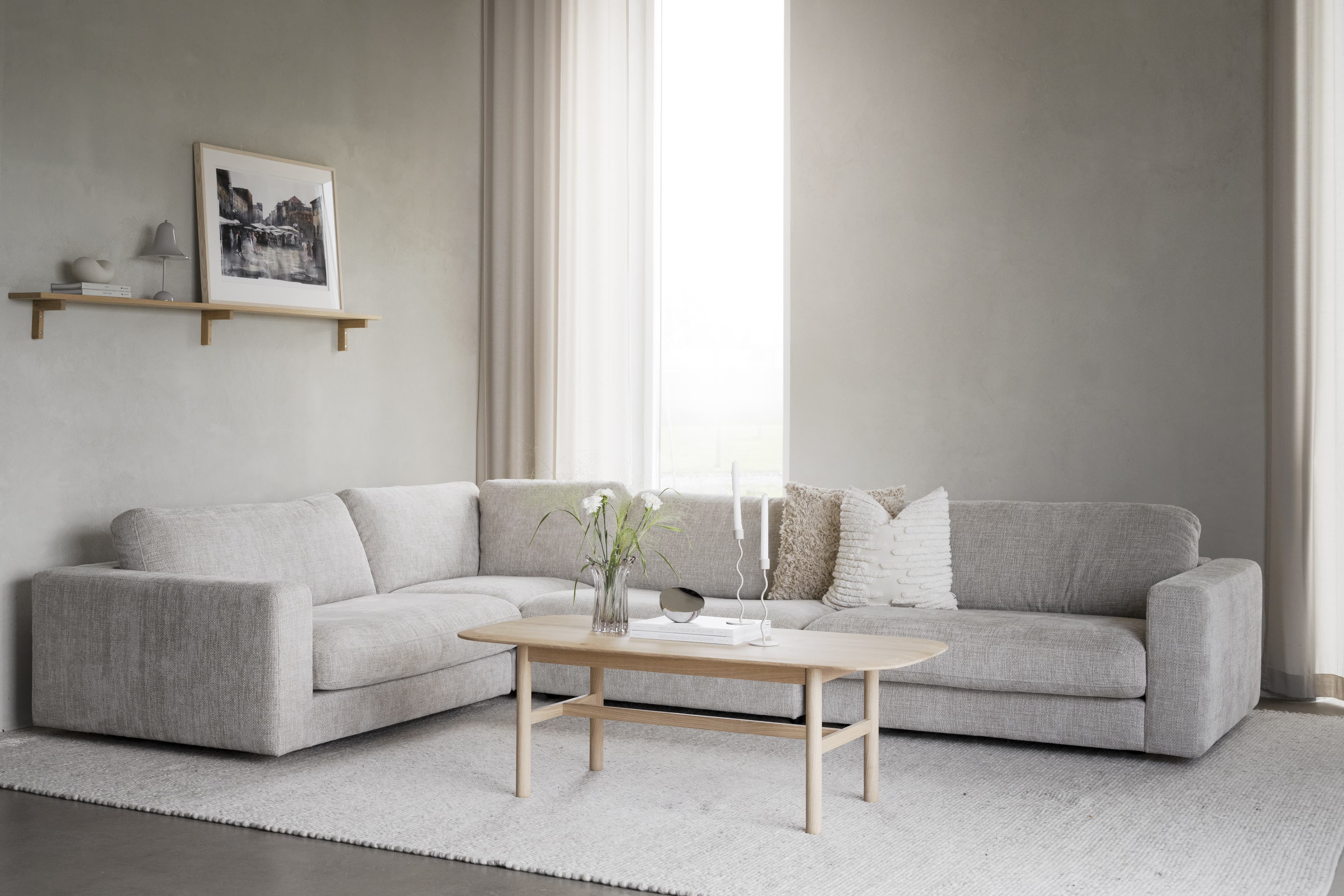 Duncan 1.5-sits Hörnmodul Ljusgrå