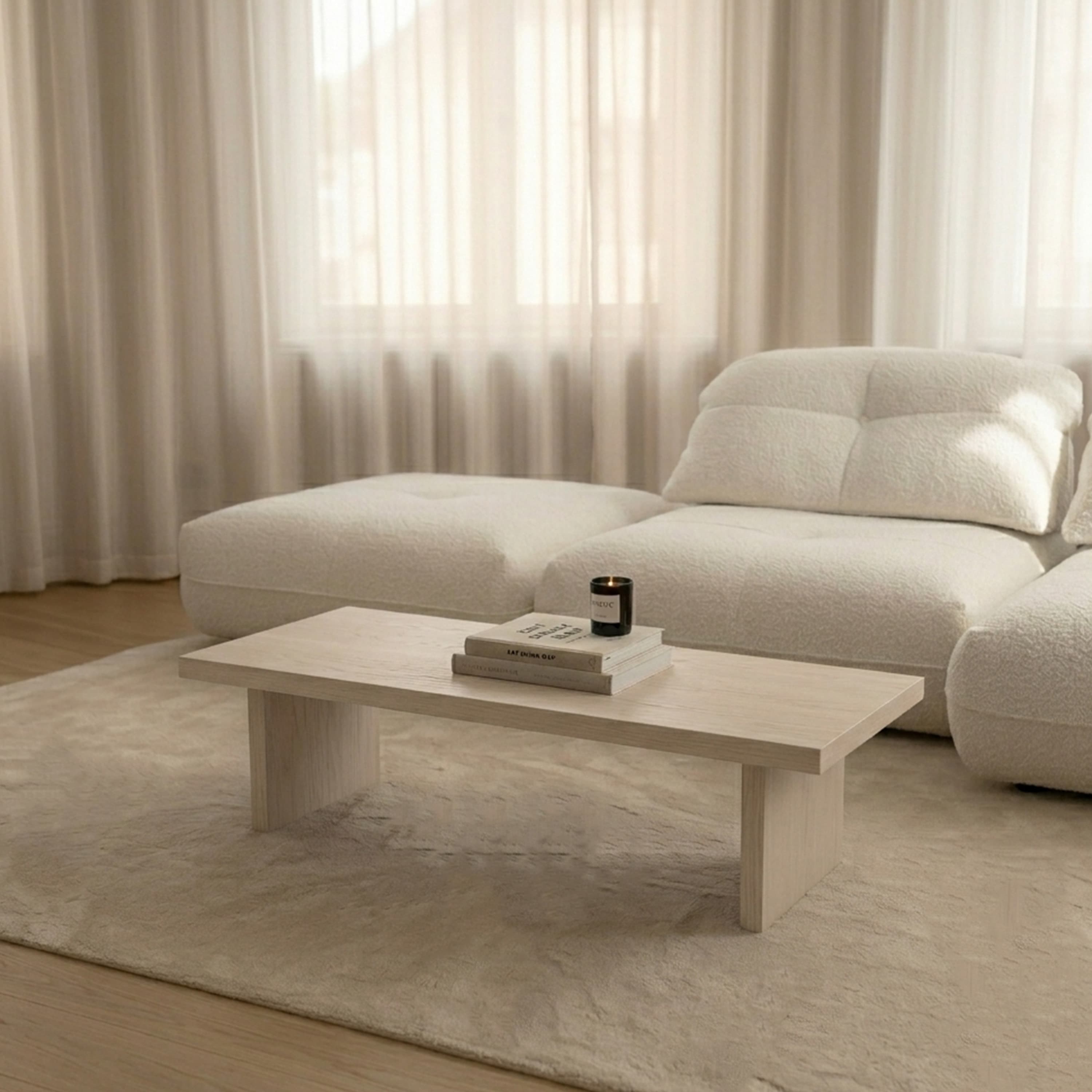 Kaia Couchtisch Weiß geölte Eiche 130cm
