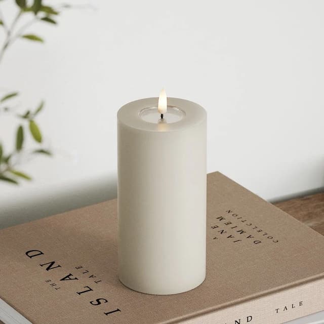 LED Block Candle Sand 15cm