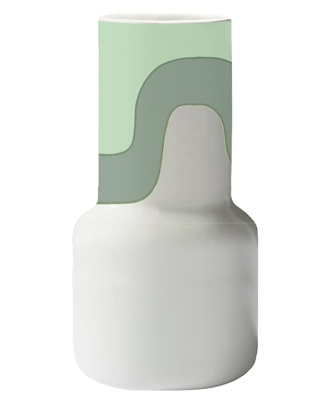 Oiva/Seireeni Vase Weiß/Mint/Hellmoosgrün 25 cm