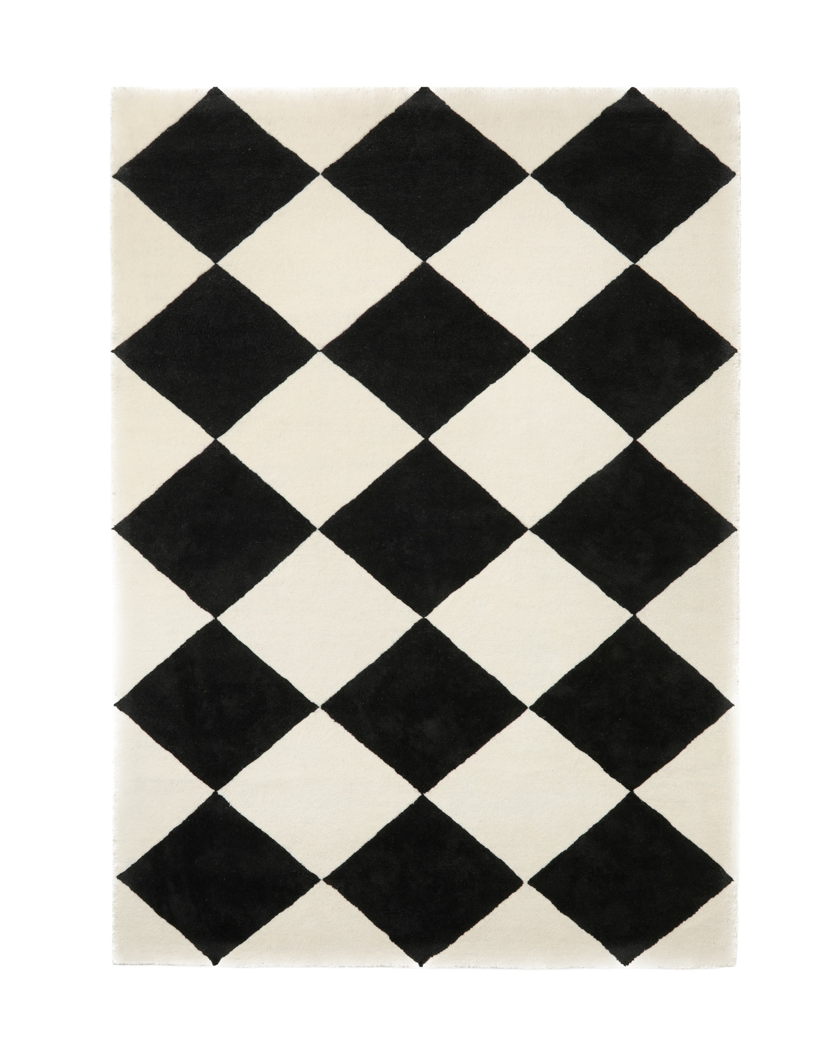 Tenman Wollteppich Schwarz/Weiß 170x240