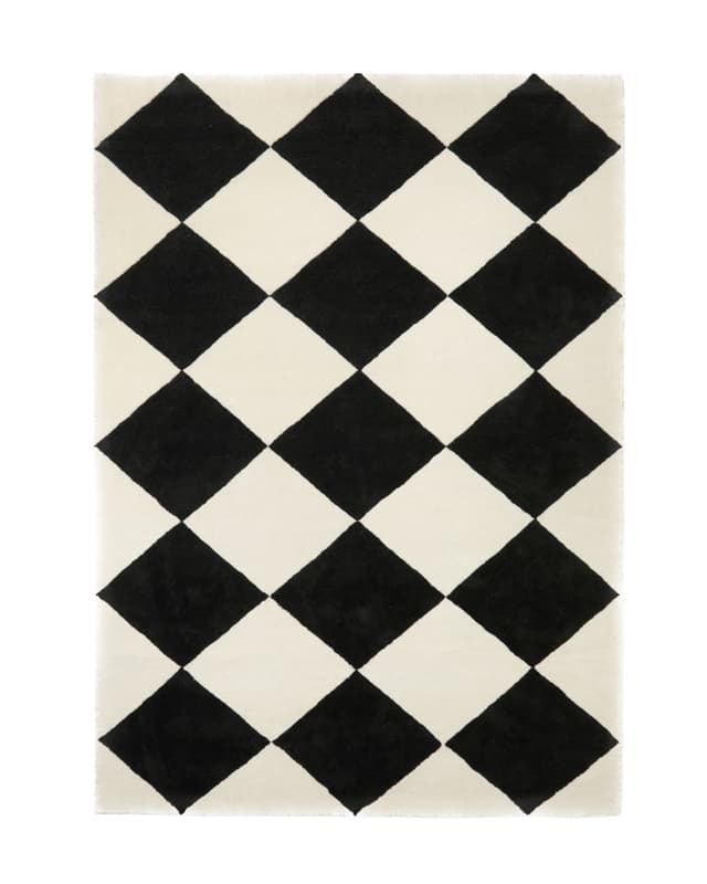 Tenman Wollteppich Schwarz/Weiß 170x240