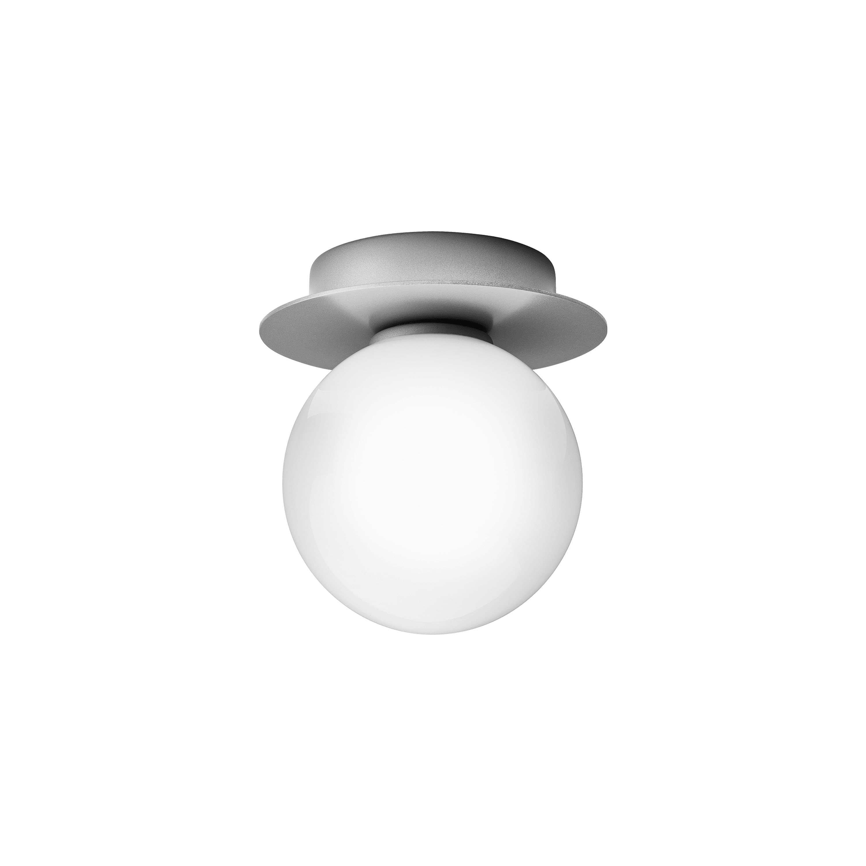 Liila 1 Wand-/Deckenleuchte Light Silver/Opal Small