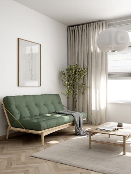 Folk Sofa Bed Natural/Mocha 190cm