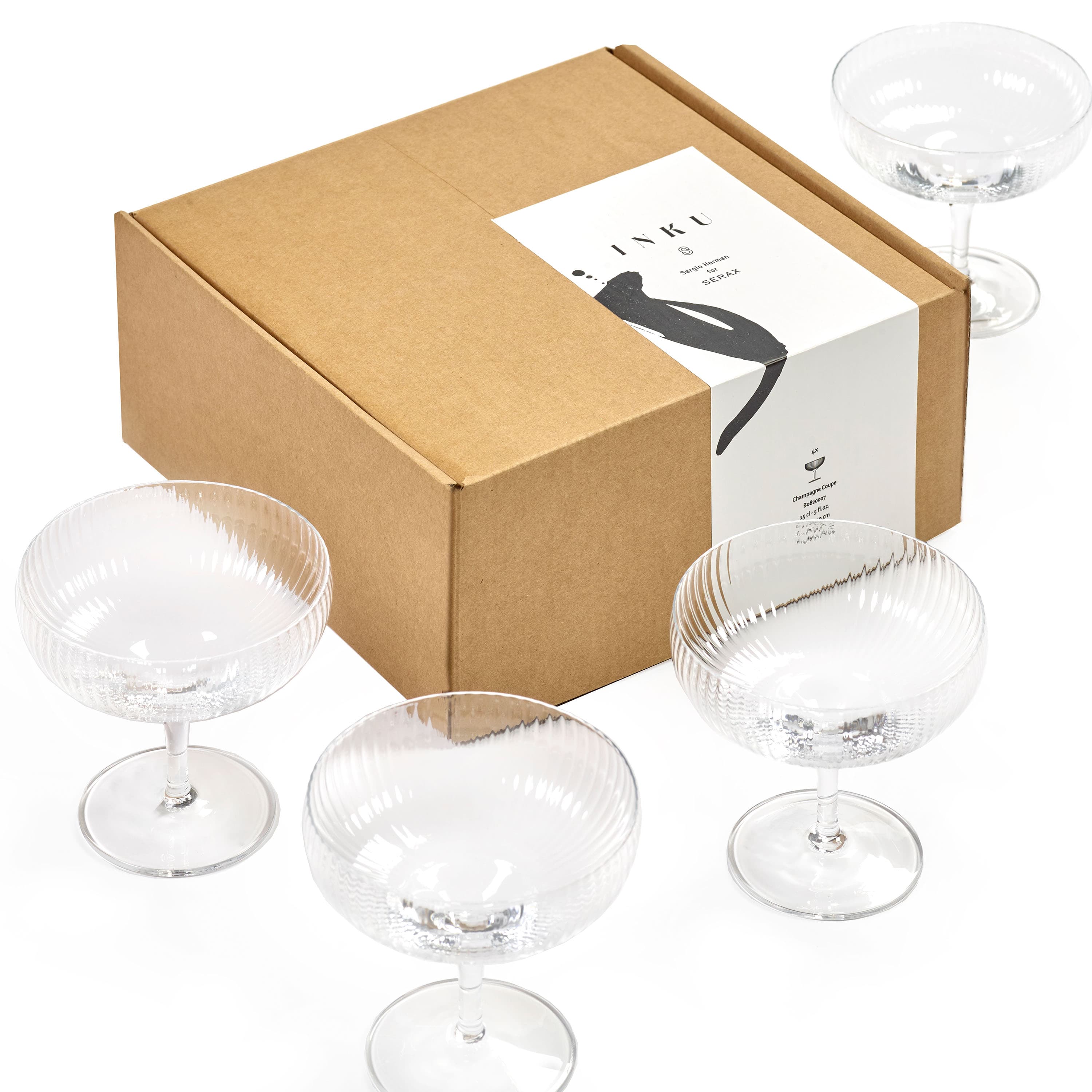 Inku Coupe Glass Transparent 4-pack