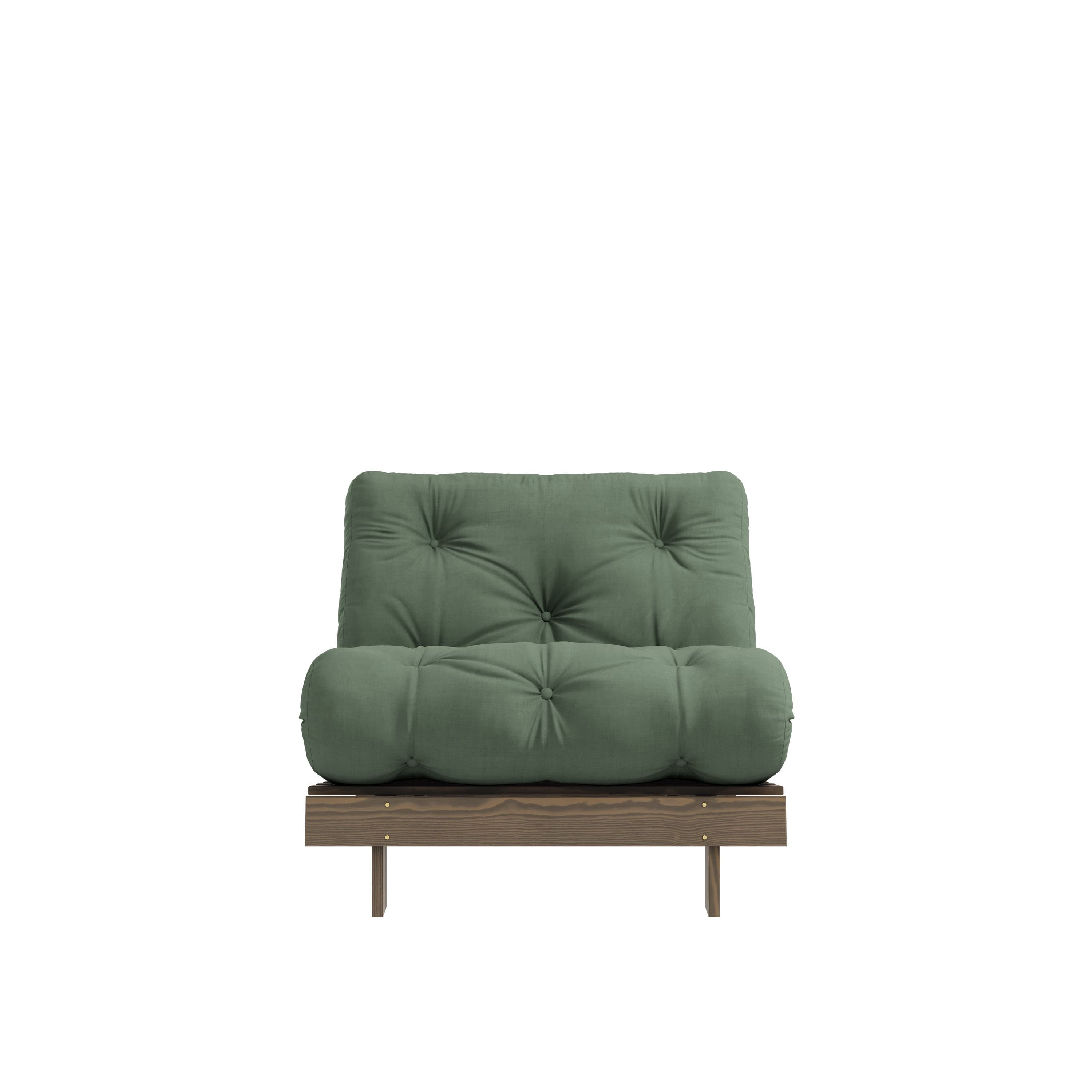 Roots Schlafsessel Braun/Olivgrün 90cm