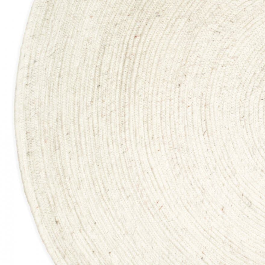 Merino Runder Wollteppich Weiß Ø160cm