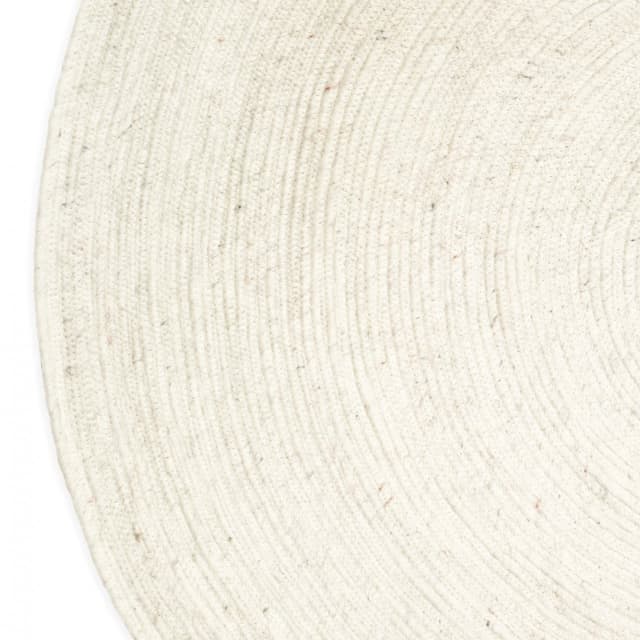 Merino Runder Wollteppich Weiß Ø160cm