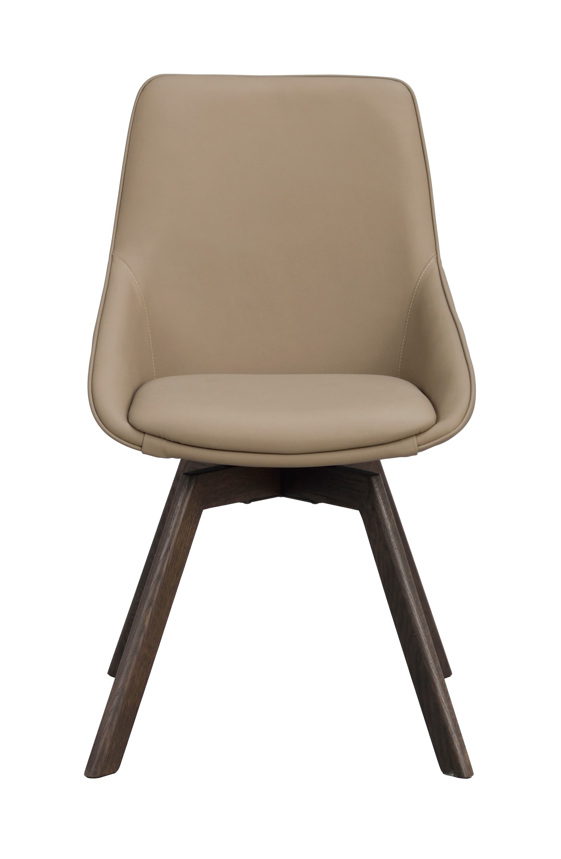 Alison Esszimmerstuhl Beige Leder/Braun