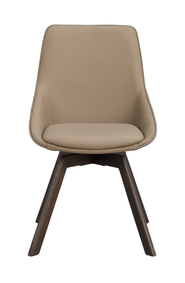 Alison Esszimmerstuhl Beige Leder/Braun