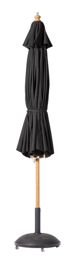 Capri Nero Parasol Schwarz/Teak Ø300