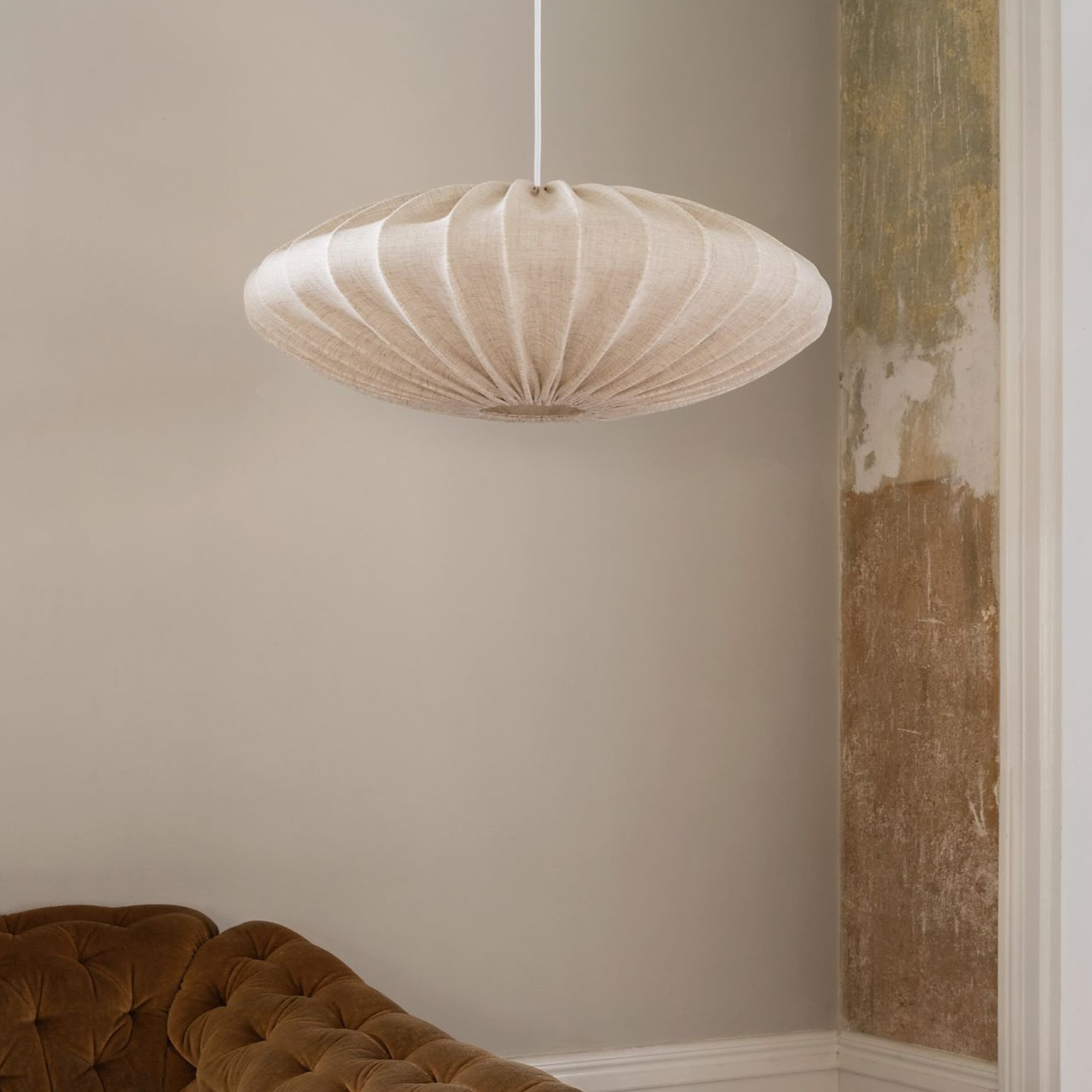 Ellipse Ceiling Lamp Linen Natural 65cm