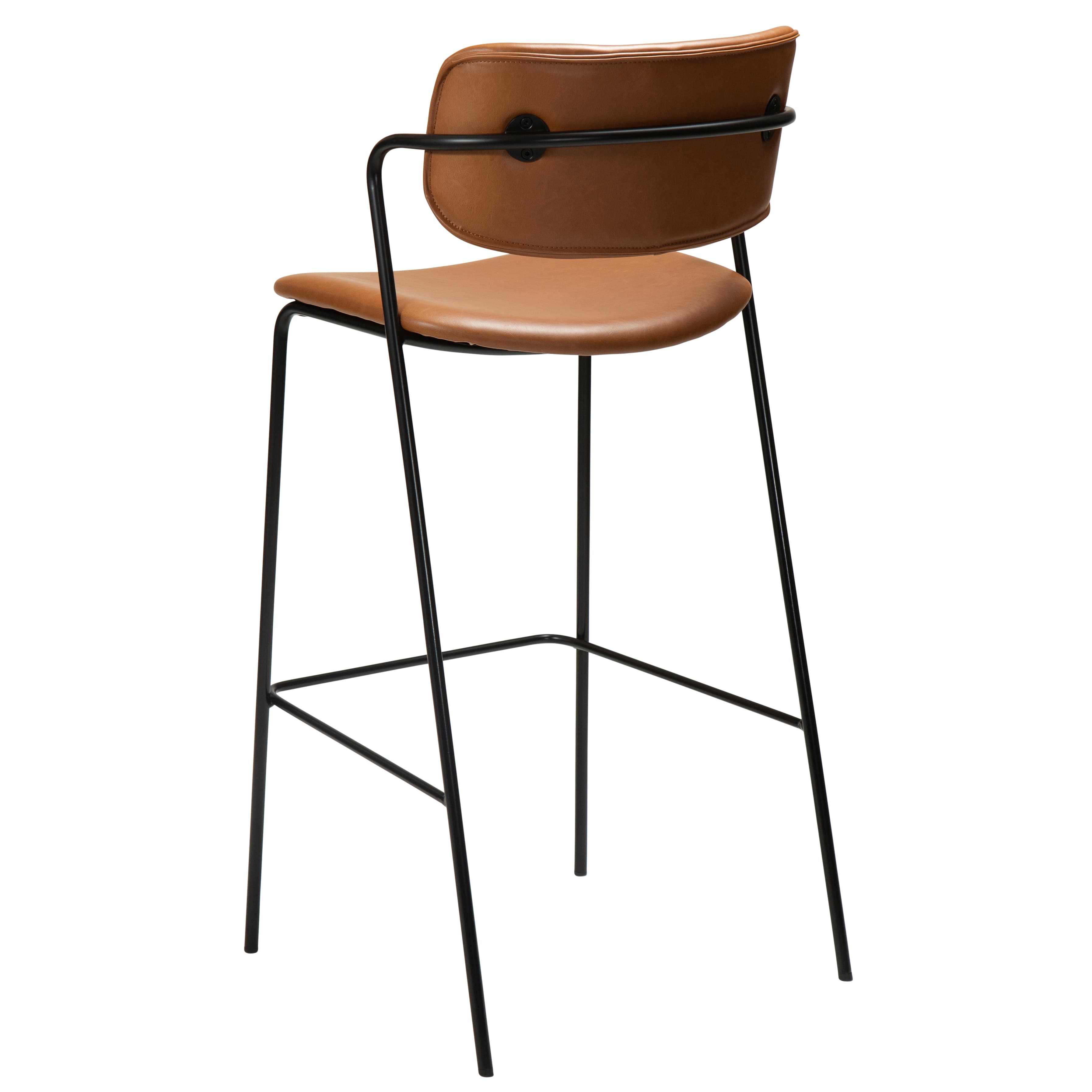 Zed Barhocker Kunstleder Hellbraun/Schwarz 67cm