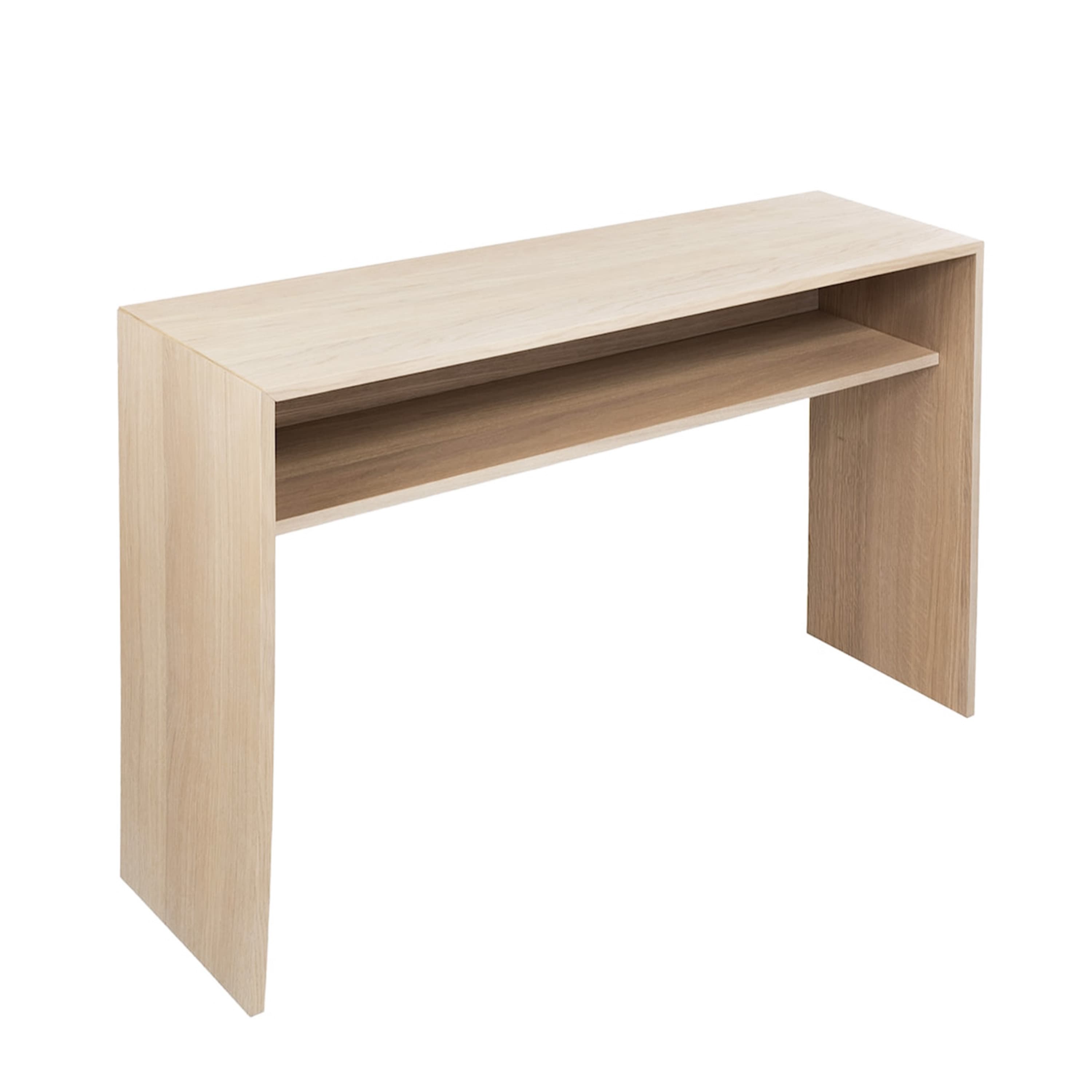 Esme Console Table with Shelf White Oiled Oak 125cm