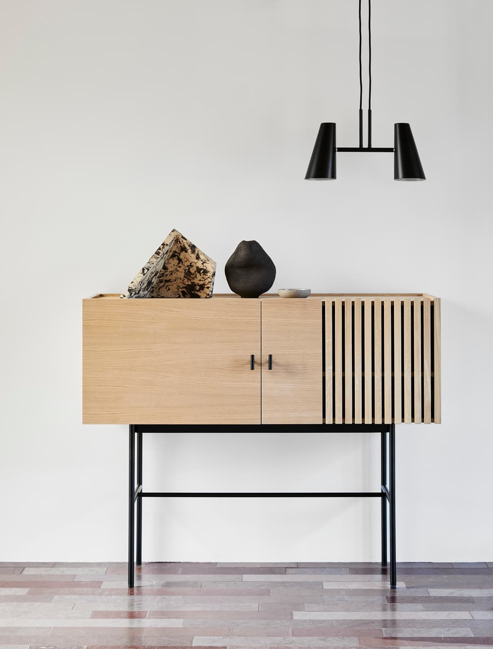 Array Sideboard White Oak/Black 120cm