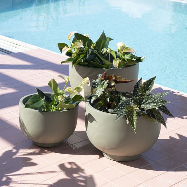 Malin Blumentopf Grün Niedrig 3er-Set