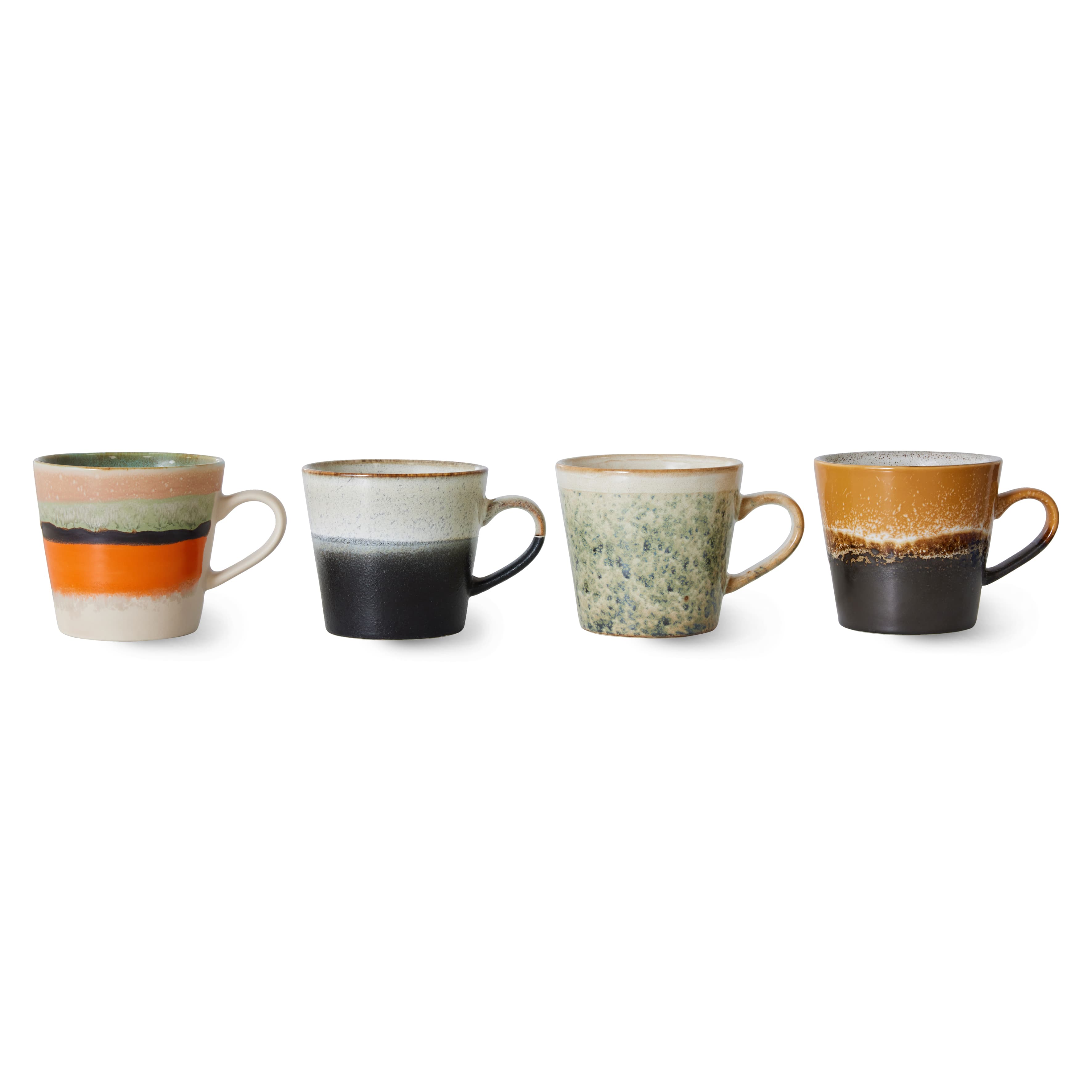 70s Keramik Cappuccinotasse Verve 4er-Pack