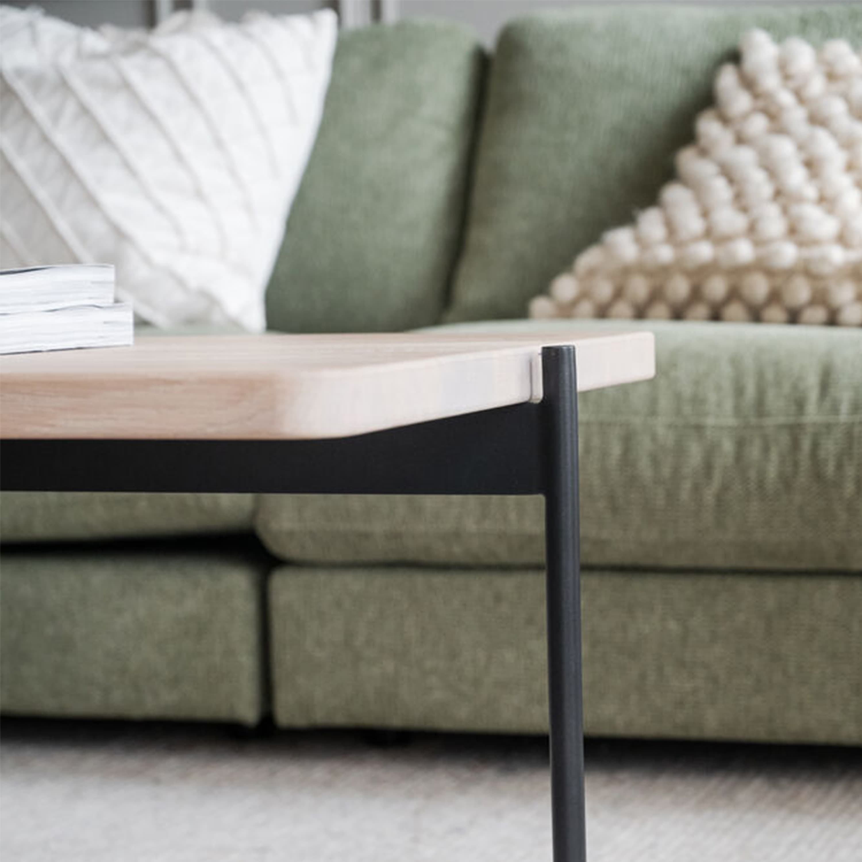 Shelton Coffee Table White Washed/Black 95x50cm