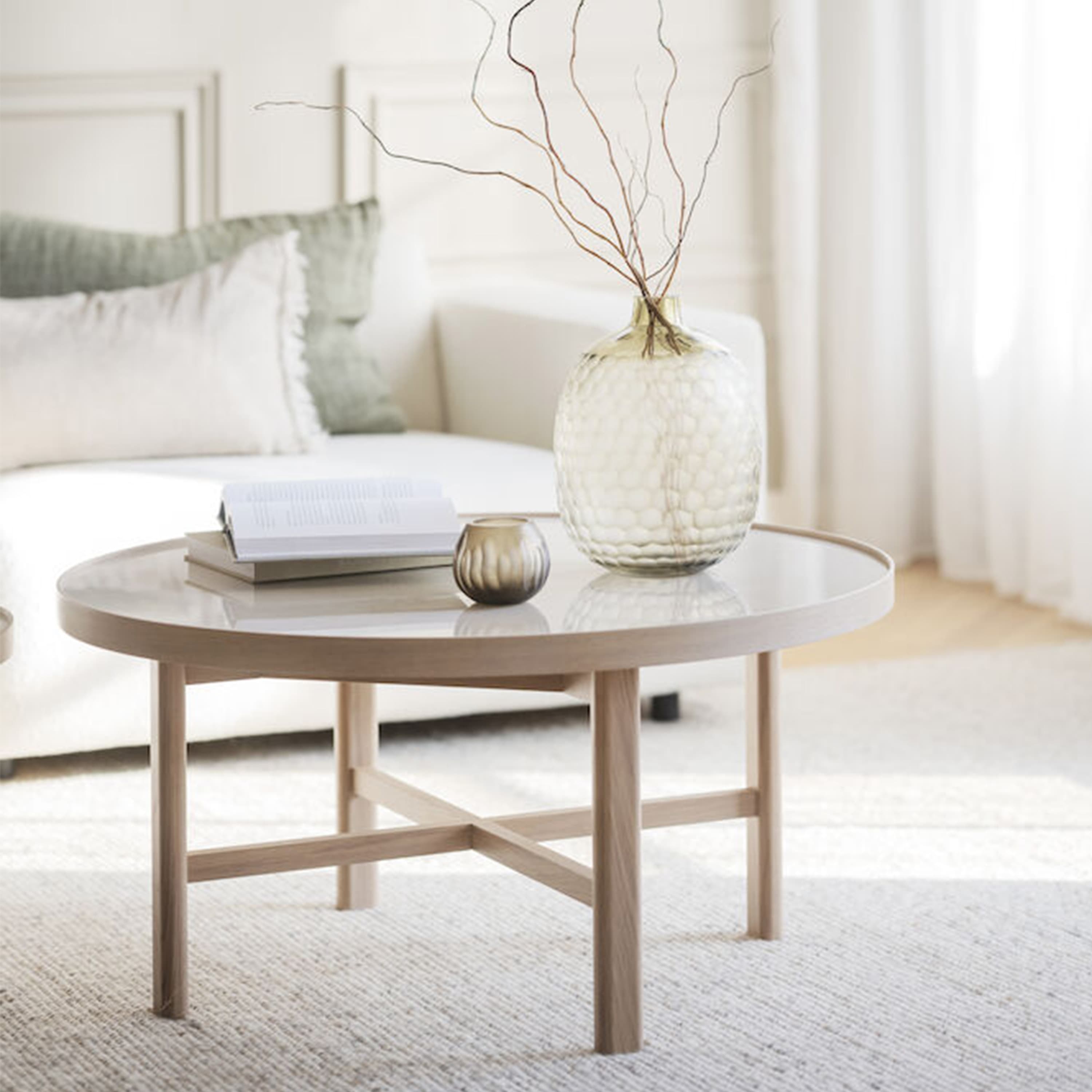 Marsden Coffee Table Beige/White Washed Ø90
