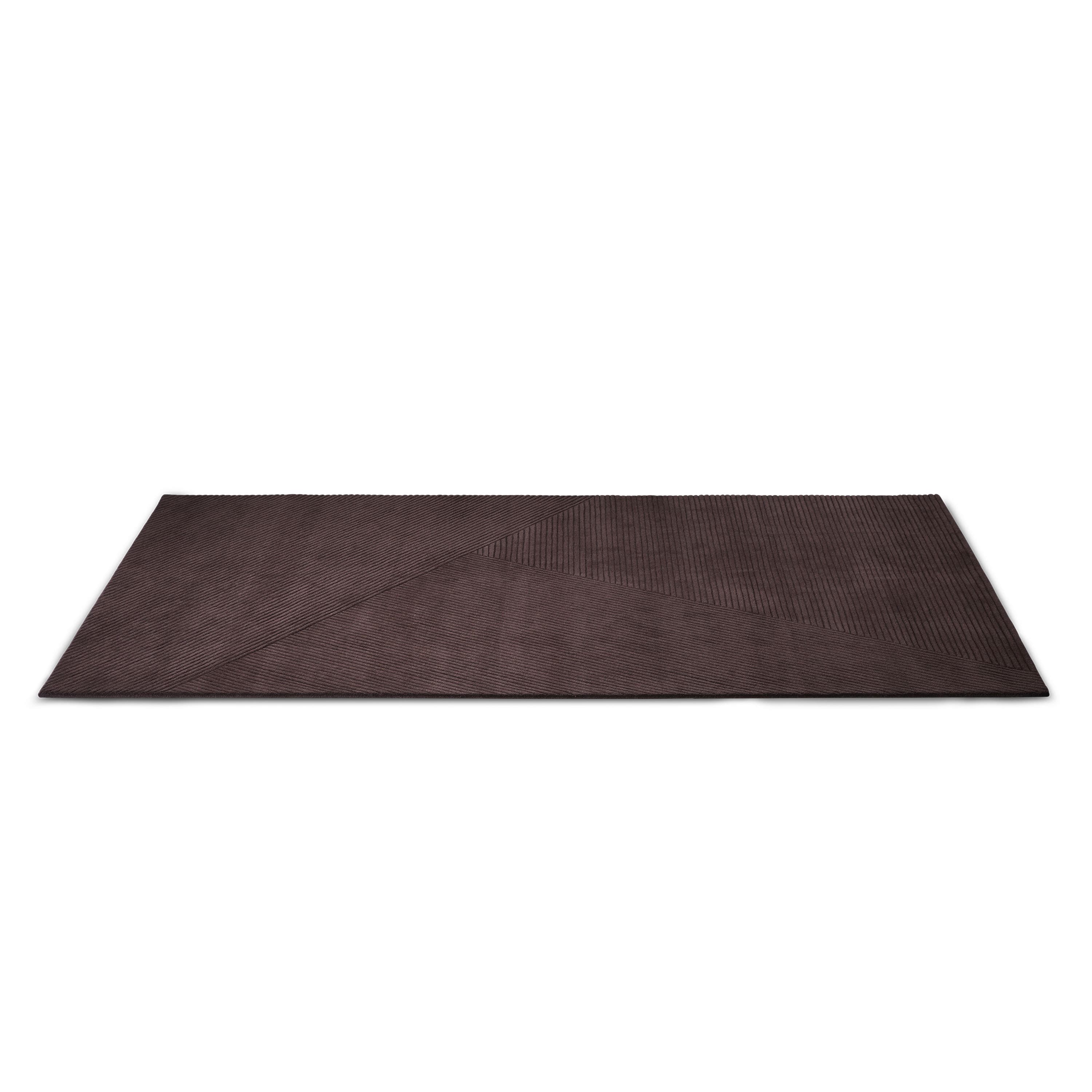 Row Wollteppich Dark Brown Large