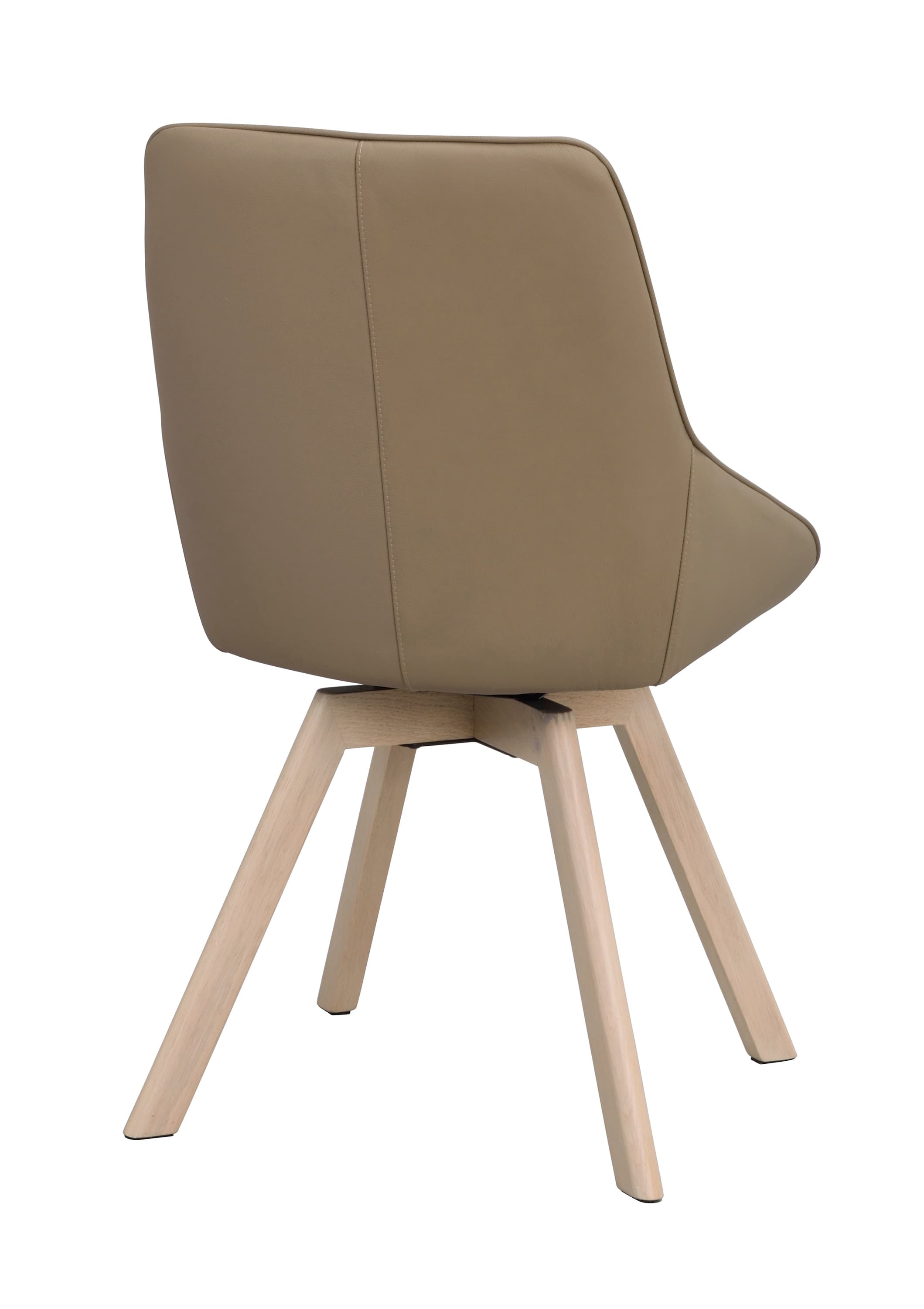 Alison Esszimmerstuhl Beige Leder/Weißpigmentiert