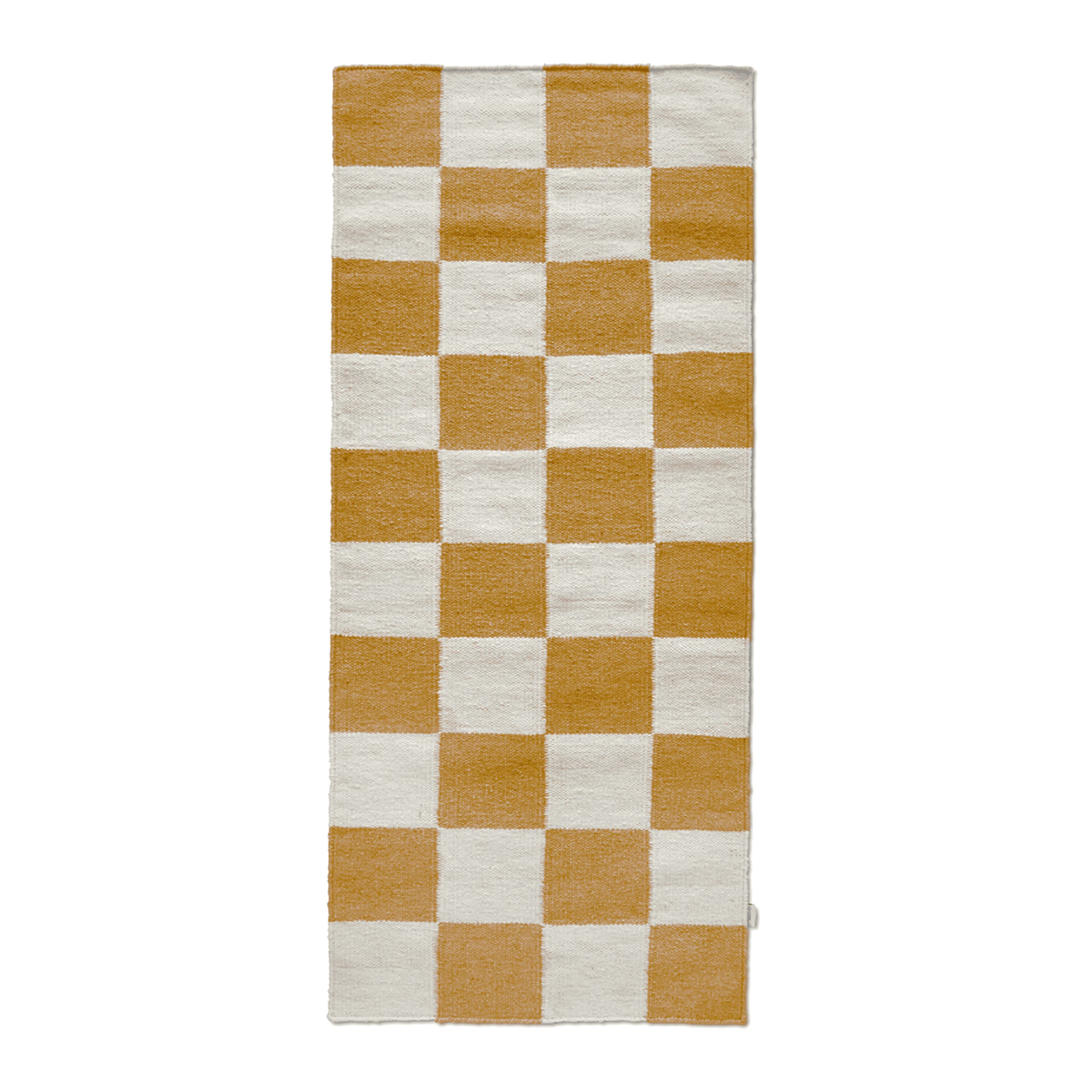 Square Teppichläufer Weiß/Gelb 80x240