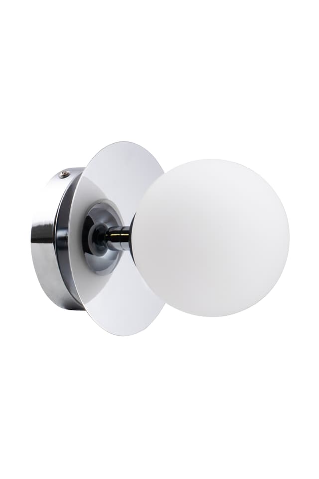 Art Deco Wall Lamp/Ceiling Light Chrome/White Ø16
