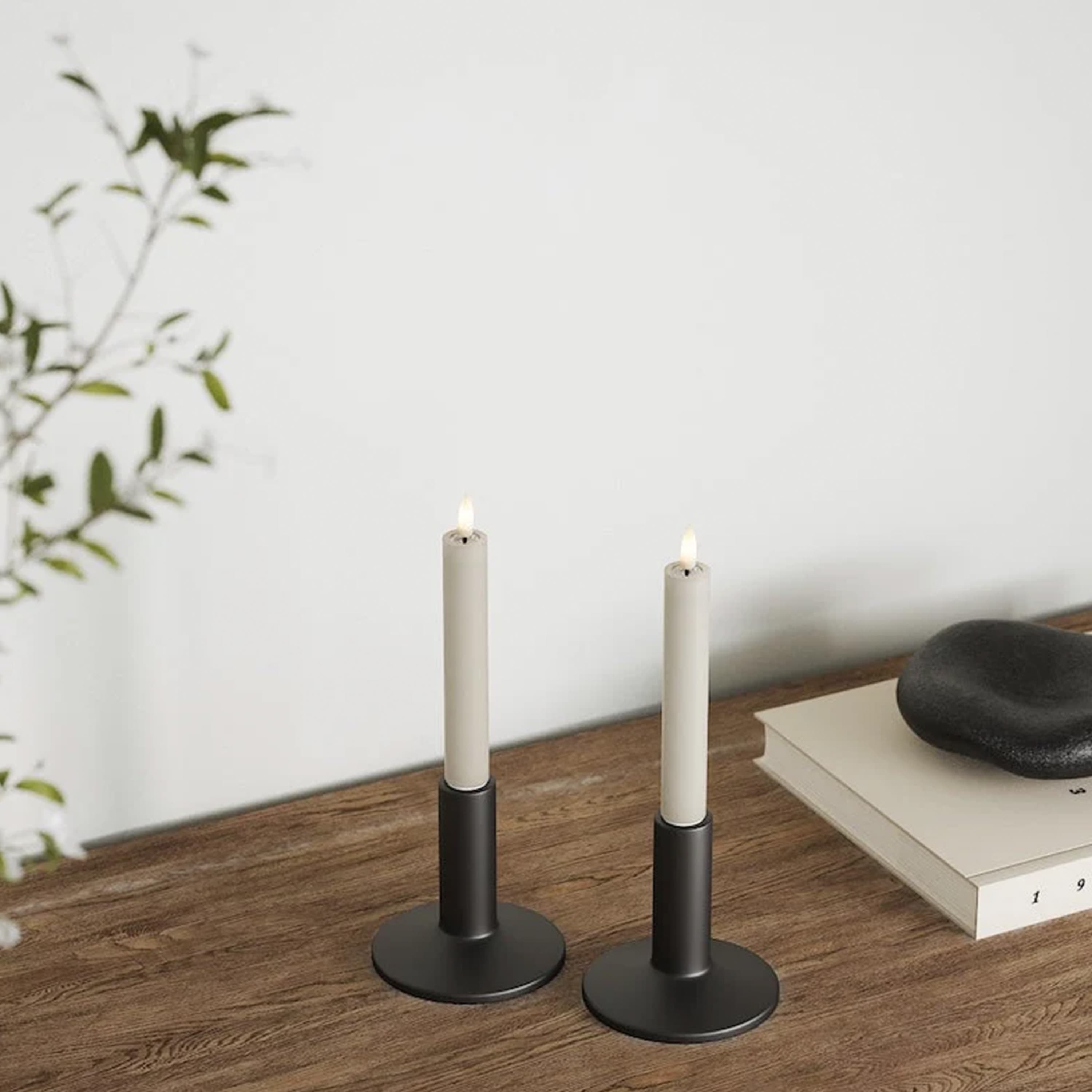 LED Candle Sand 15cm Set of 2