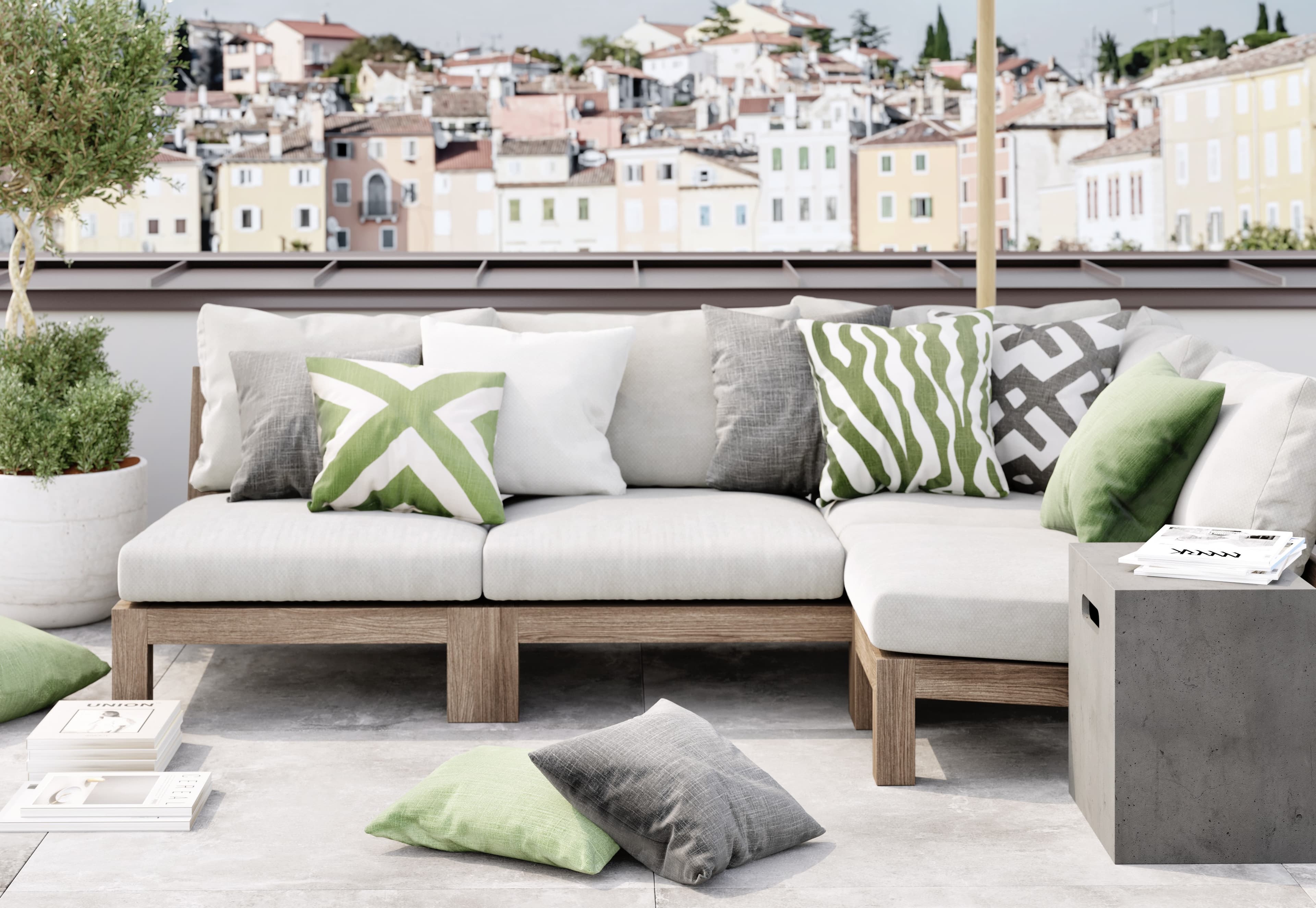 Zebra Outdoor Decorative Cushion Heaven Blue/Off White 50x50 cm