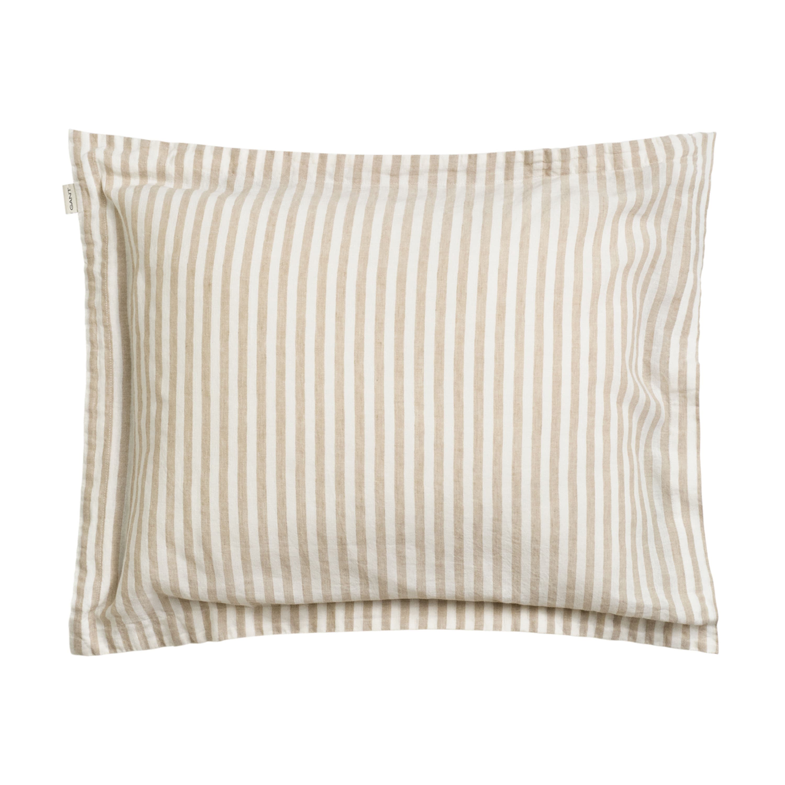 Cotton Linen Stripe Kissenbezug Oat Beige 50x60