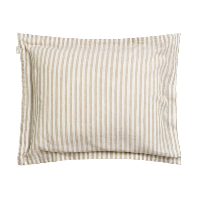 Cotton Linen Stripe Kissenbezug Oat Beige 50x60