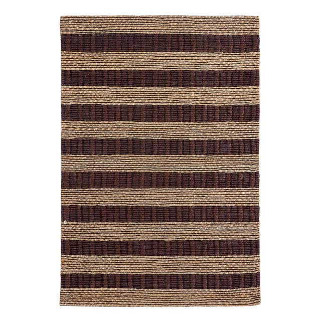 Block Juteteppich Braun/Natur 130x85